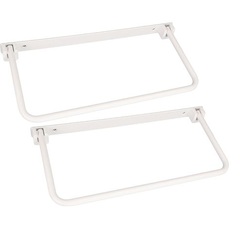 Lot de 2 étagères à chaussures pliables en alliage d'aluminium, fixation murale, gain de place, pour camping-car, hôtel ou salon (blanc). (1/5)