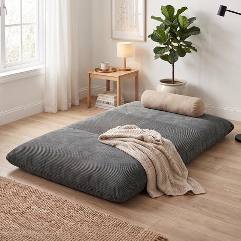 Fauteuil de sol 2 en 1 en velours côtelé, canapé de sol pliable pour la lecture, les jeux et la méditation, canapé-lit pour chambre à coucher (1/5)