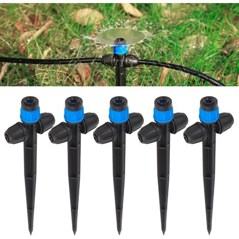 Drip Irrigation Transmitter With Adjustable 360 Degree Water Drip Watering Head For 1/4 Inch Pipes 25 Blue Pulverizers (1/5)