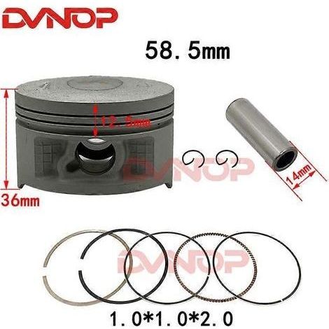 JIANSHE JS150-7A F51 145 58,5 mm Motorrad-Kolbenring 14 mm Bolzen (Kolben und Ring) (1/5)