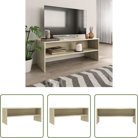Meuble tv bois - Meuble TV Chêne sonoma 100x40x40 cm Bois d'ingénierie (1/5)