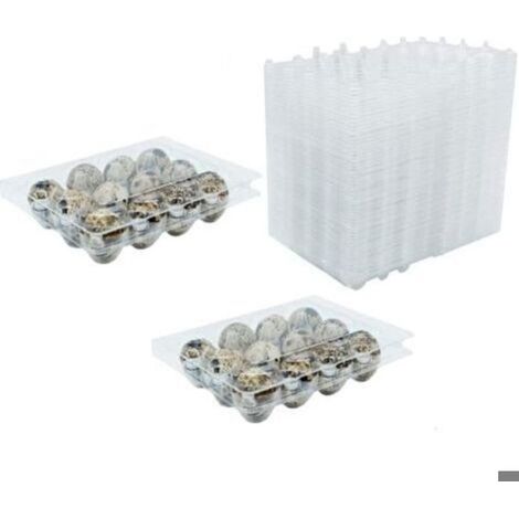 Lot de 50 boîtes à œufs de caille en PVC transparent réutilisable avec couvercle pour œufs de caille, réfrigérateur