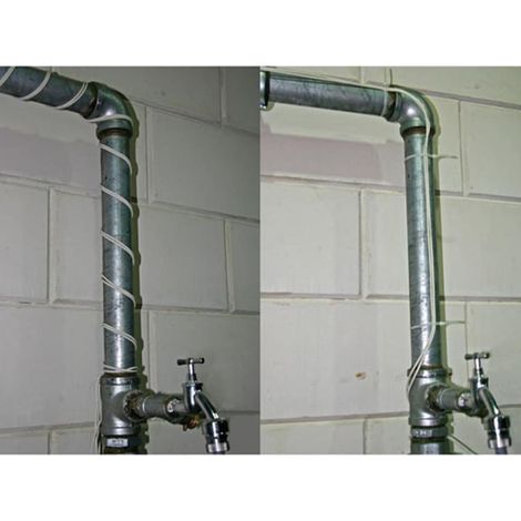 Perel Frostschutz-Heizkabel für Wasserleitungen 12 m mit Thermostat, IP68 wasserdichter Heizkabel gegen Einfrieren von Rohren Dachrinnen und Tanks, für Innen- und Außenbereich