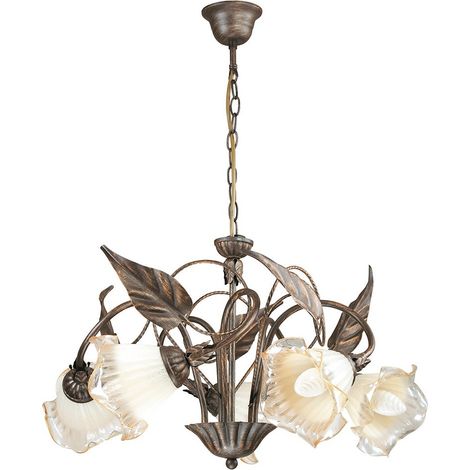 Lampadario Autunno Marrone 5Xe14 62X40Cm - Fan Europe (1/2)