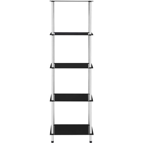 Maison Exclusive - Scaffale a 5 Livelli Nero 40x40x130 cm in Vetro Temperato (1/5)