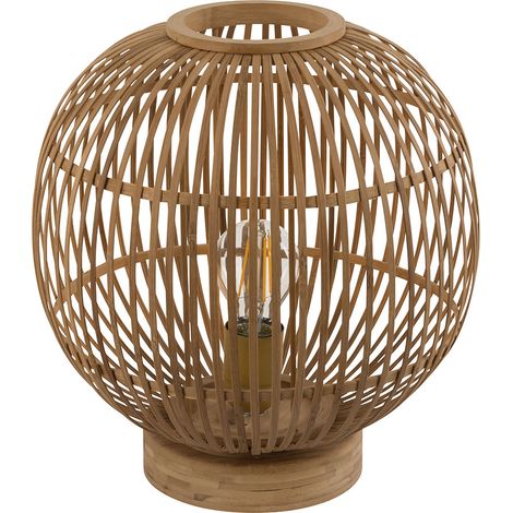 Lampada da tavolo lampada boho bambù lampada da comodino lampada a sfera camera da letto colore naturale, attacco 1x attacco E27, DxH 30x33,5 cm (1/5)