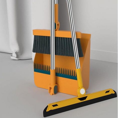Balai Et Raclette - Manche Réglable Jusqu'à 96 Cm - Pour Sols Intérieurs Extérieurs Garage Cuisine Bureau - Ensemble Complet Avec Support Vertical - 1 Pièce (1/5)