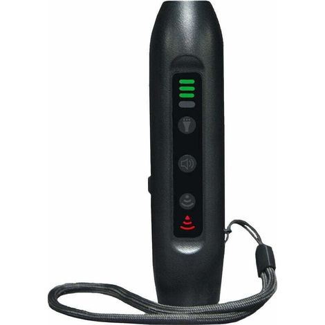 Repelente ultrasónico para perros - 3 modos - Entrenador portátil recargable para perros - Con linterna inteligente de alto brillo - Entrenador para perros negro - Con indicador LED -Crezuo