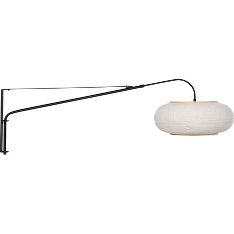 Steinhauer - lampada da parete - Silva Alba - nero - legno lino