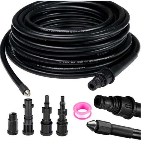Tuyau de nettoyage de canalisations avec adaptateur 15 m 26132 (1/5)