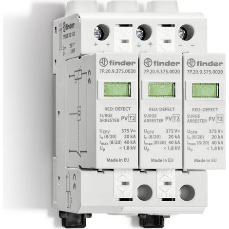 Paraf T2 photovolt 750VDC 3varist avec Telesignalisation FINDER 7P2397501020
