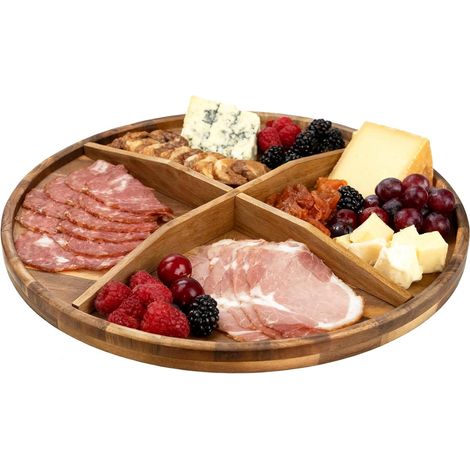 Large Acacia Turntable, Round Rotating Serving Tray (1/5)