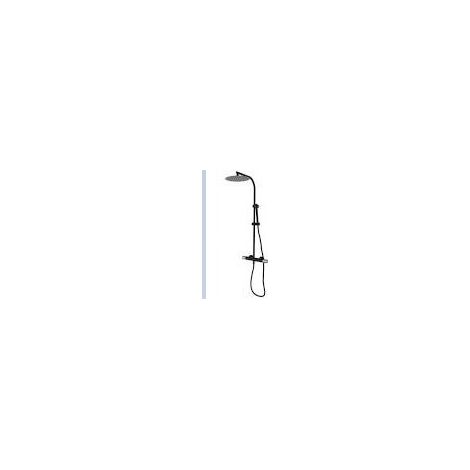 Mitigeur douche avec colonne gamme AURA finition noir  Colonne: Fixe