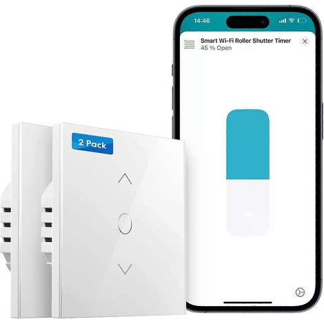Minuterie de volet roulant électrique Meross connectée HomeKit compatible avec Alexa et Google Assistant (version UE/Royaume-Uni). (1/5)