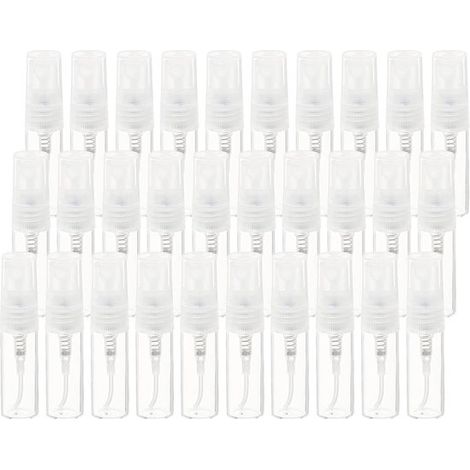 3-ml-Glas-Sprühflasche, 30 Stück Zerstäuber, nachfüllbarer Parfümzerstäuber, Mini-Parfümzerstäuber, transparente Reise-Sprühflasche, kleines Glas (1/5)