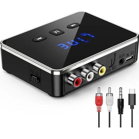 Adaptateur Audio Bluetooth, Émetteur et Récepteur Bluetooth 2 en 1, Bluetooth 5.4, Couverture 10M, Interface Multifonction (1/5)