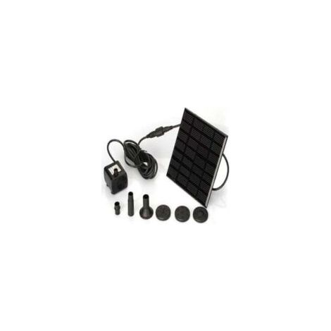 Bomba solar para fuente de 7 V y 1,2 W, bomba de agua solar con 6 boquillas, kit sumergible sin escobillas para fuente, 11 x 11 cm, cable de 3 metros - Crezuo