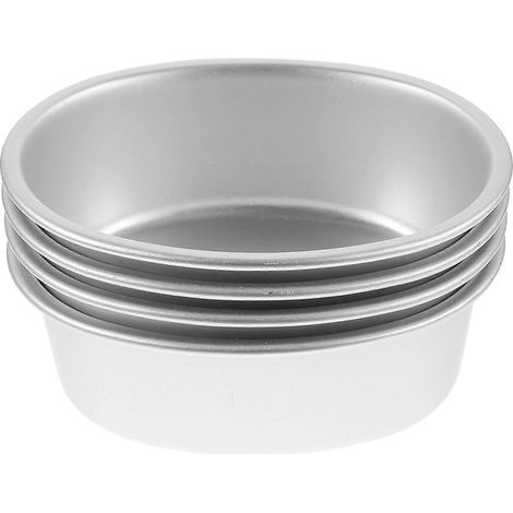 4-teiliges Kuchenform-Set, antihaftbeschichtet, oval, aus Aluminiumlegierung-12X9.2X4CM-Silver (1/4)