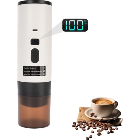 Caffettiera portatile, macchina per espresso elettrica 3 in 1 con riscaldamento, 15 capsule ricaricabili, ideale per ufficio, viaggi e casa, compatibile con capsule di espresso e caffè macinato.