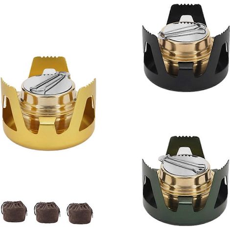 Réchaud à alcool miniature, réchaud de camping portable en laiton --- (1/5)