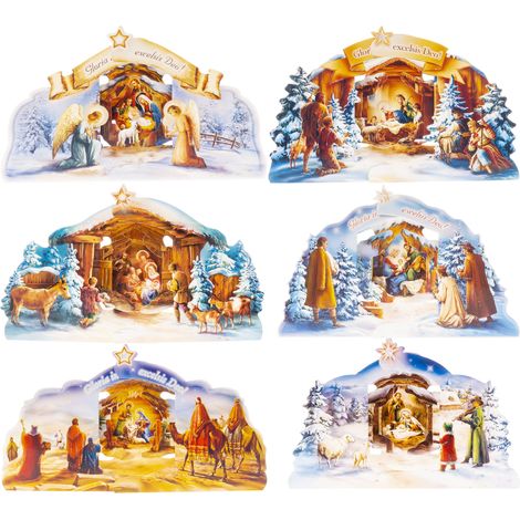 Set di 6 piccoli presepi in carta (1/2)
