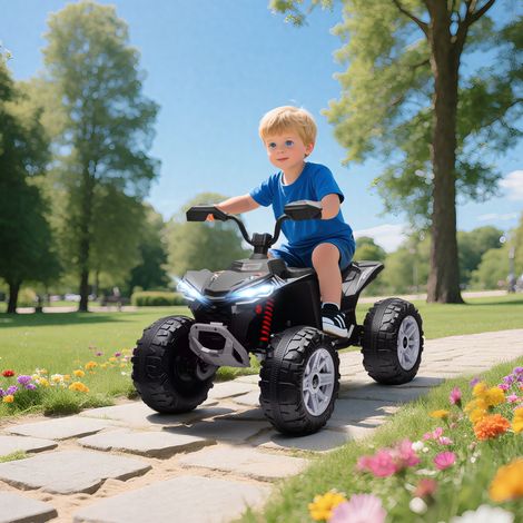 Quad électrique pour enfants. véhicule électrique 24 V à 4 roues. phares. port USB. fonction MP3. vitesse de 6.5 km/h. 3-8 ans