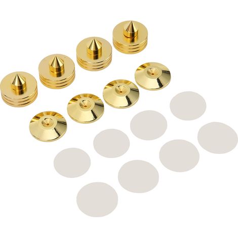 Lot de 4 pointes de découplage antidérapantes en alliage de zinc pour enceintes et amplificateurs. (1/4)