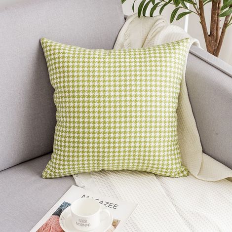 Vert melon amer, 60x70 cm (taie d'oreiller simple) Taies d'oreiller à motif pied-de-poule, coussins de tête de lit, coussins de bureau, coussins de dossier de voiture, housses de coussin de canapé (1/5)