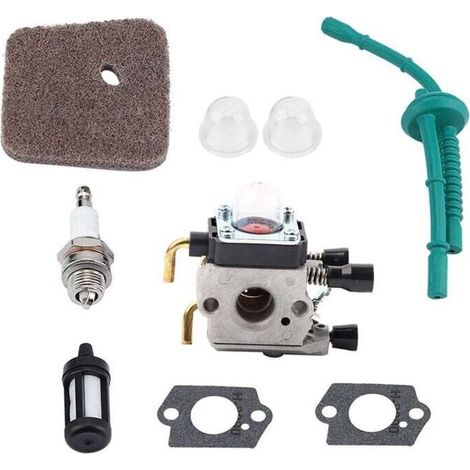 Carburador - Kit de carburador para STIHL FS55 FS55R FS55RC FS38 KM55 HL45 KM55R Filtro de aire, kit de manguera de combustible, kit de bujías, kit de repuesto para desbrozadora (1/4)