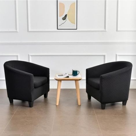 Housse de canapé club chair, housse de canapé bain rond (Noir) (1/4)