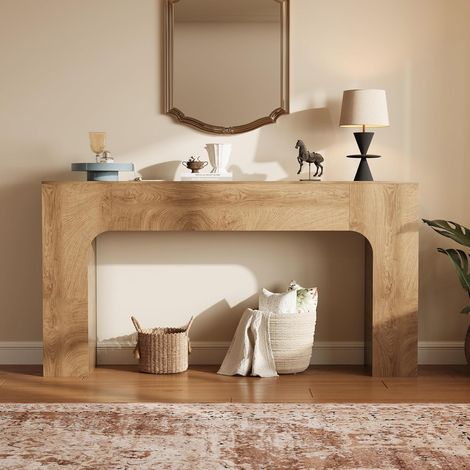 Table Console Étroite 160 cm Marron foncé, Style Farmhouse en Bois (1/5)