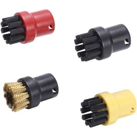 Accessoires nettoyeur,Lot de 4 brosses de nettoyage à vapeur,Brosses Rondes Set,Accessoires de nettoyage à vapeur,pour Kärcher SC1 SC2 CTK10 SC3 SC4 SC5 SC7 (1/4)