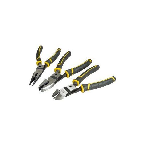 STANLEY FATMAX Set aus 3 Zangen fÃ¼r alle Materialien, Carbonstahl, Soft-Grip-Griff FMHT0-72415