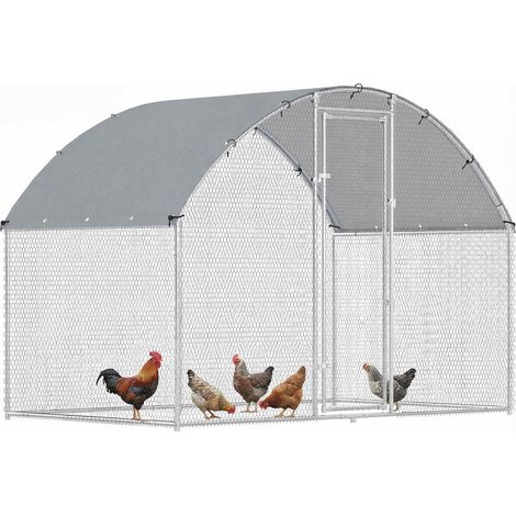 Abri sécurisé pour le jardin, enclos pour poules avec toit imperméable, 2,8 x 1,7 x 1,9 m pour extérieur (1/5)