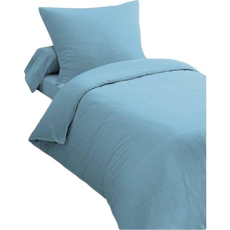 home-linge-passion Bettwäsche Bezug Himmelblau 140x200 cm