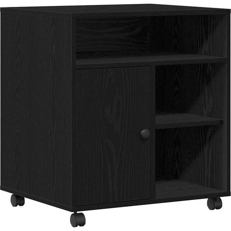 Support d'imprimante avec stockage Chêne noir 60 x 50 x 67 cm