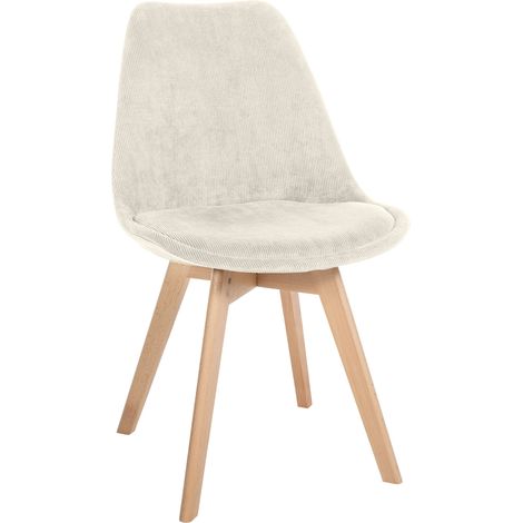 Chaise de salle à manger Linares-confort moderne-design élégant-pieds robustes-idéal repas et déco Beige Cordon