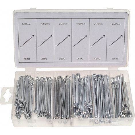 Splinte Sortiment 150 Stück 3 bis 8 mm Sicherungssplinte im Koffer (1/4)