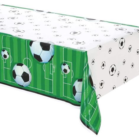 Tovaglia da calcio in PE, 1 pezzo, 137 cm x 274 cm, Coppa del Mondo 2026, impermeabile, decorazione Coppa del Mondo, tovaglia, runner da tavola, tovaglia in plastica con motivo calcistico per (1/5)