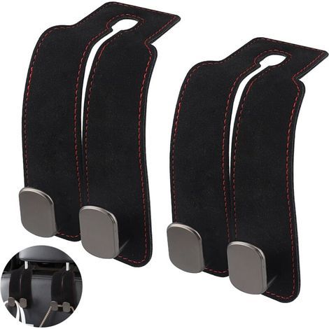 Set da 2 ganci per poggiatesta auto, ganci multifunzionali per schienale del sedile dell'auto, Gancio per Poggiatesta Sedile Posteriore Auto Accessori interni auto Appendiabiti (1/4)