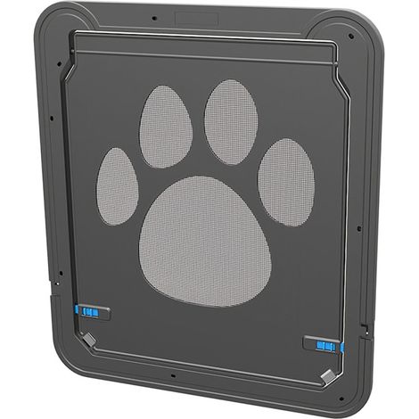 Puerta para mascotas con solapa magnética y mecanismo de cierre automático, color negro. (1/5)