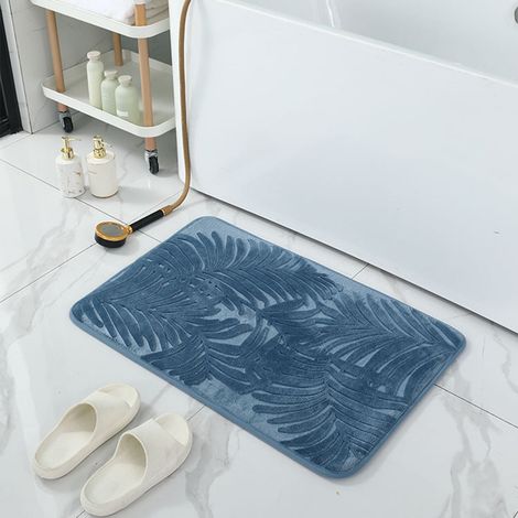 Tapis De Bain - Mousse À Mémoire De Forme - Absorbant - Antidérapant - Pour Salle De Bain Toilette Entrée - 40 X 60 X 3 Cm (1/3)