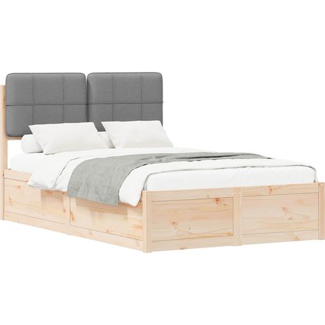 Maison Exclusive - Letto con Testiera Rivestita Grigio chiaro 120 x 190 cm (1/5)