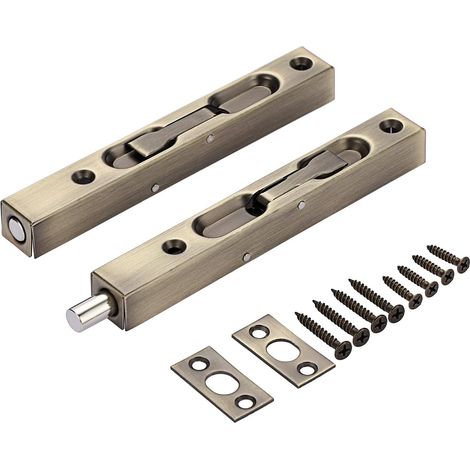 Cerradura de caja oculta de acero inoxidable, cerradura antirrobo de doble apertura, 20 cm (2 cerraduras, bronce antiguo).