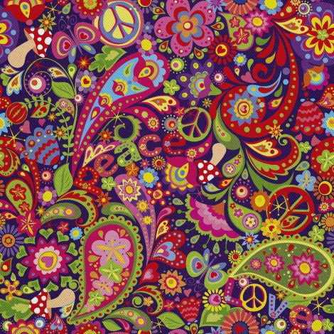 Telas decorativas para exteriores estilo oxford con estampado floral hippie. (1/5)