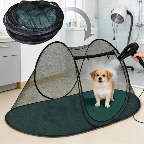 Tente extérieure pour Chien Tente pour Animaux Pliante avec Sac de Transport Parc intérieur Portable pour Chatons, Chiots, Lapins (Noir, M, 1)