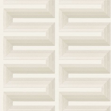 3D Tapete Profhome RE521071-DI heißgeprägte Vliestapete mit geometrischen Formen glänzend creme rein-weiß perl-weiß 5,33 m2