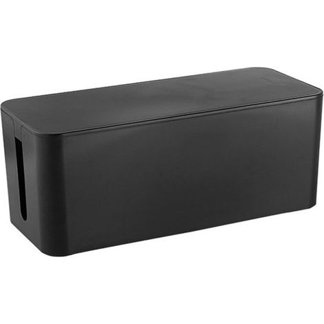 Scatola per la gestione dei cavi – Una scatola per riporre e nascondere fili, prese e cavi disordinati – 24x12x13 cm, nera. (1/5)