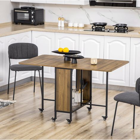 Tavolo da pranzo pieghevole 130 x 80 x 74 cm, mobile, per 6 persone, marrone chiaro HAVRYA (1/5)