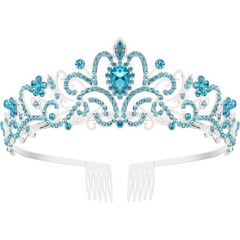 Couronne De Fête - Couronne En Alliage Avec Strass Et Peignes Intégrés - Pour Mariage Soirée Prom Anniversaire - 1 Pièce (1/5)